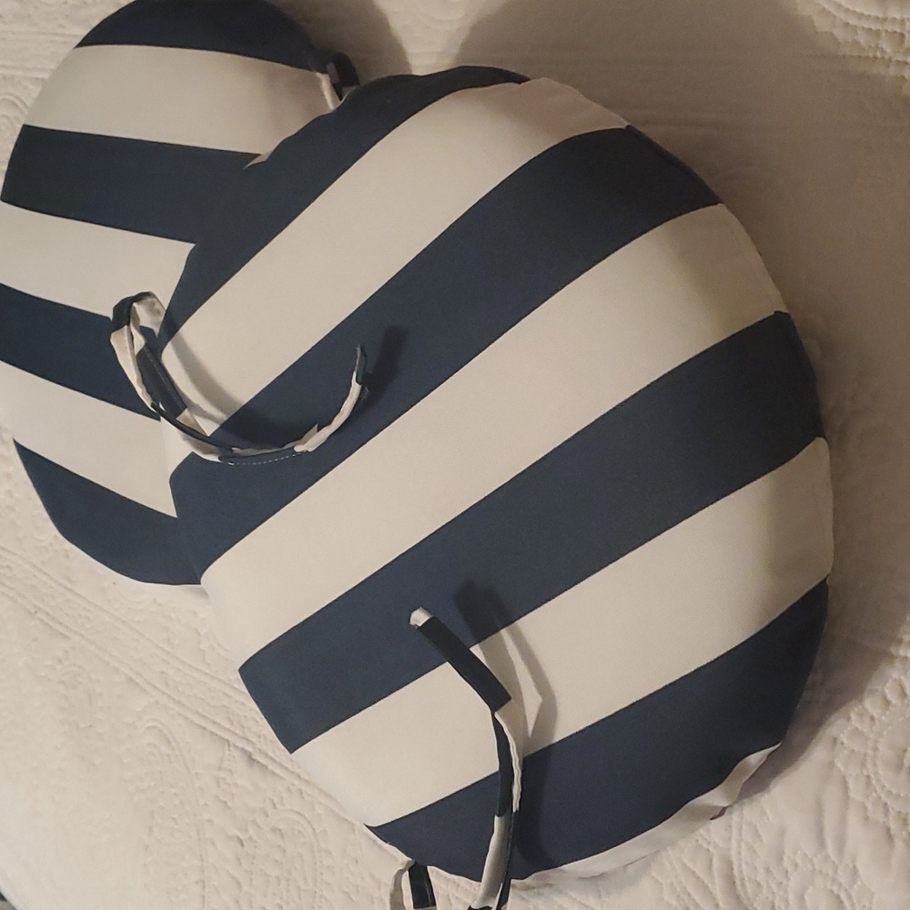 Navy and White Striped  Outdoor Pillows